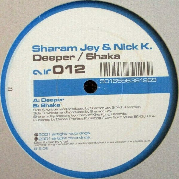 Sharam Jey & Nick K. - Deeper / Shaka