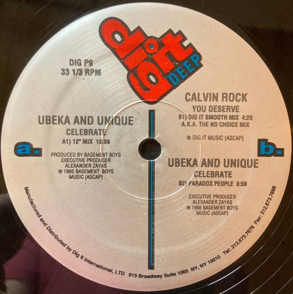 Ubeka And Unique & Calvin Rock - Celebrate / You Deserve