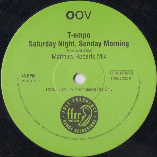 T-empo - Saturday Night, Sunday Morning