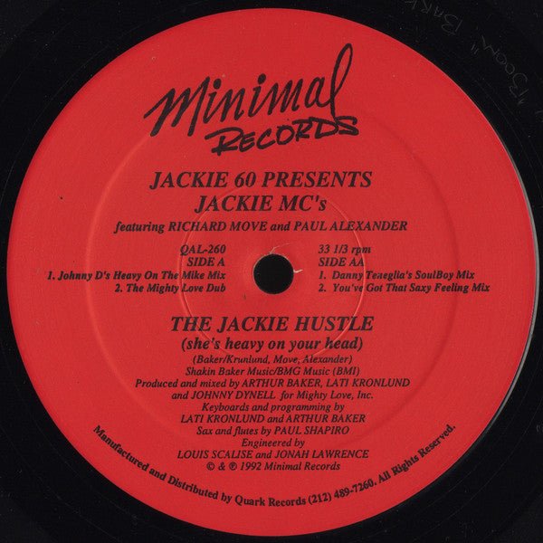 Jackie 60 Presents Jackie MC's Featuring Richard Move And Paul Alexander - The Jackie Hustle (She's Heavy On Your Head)